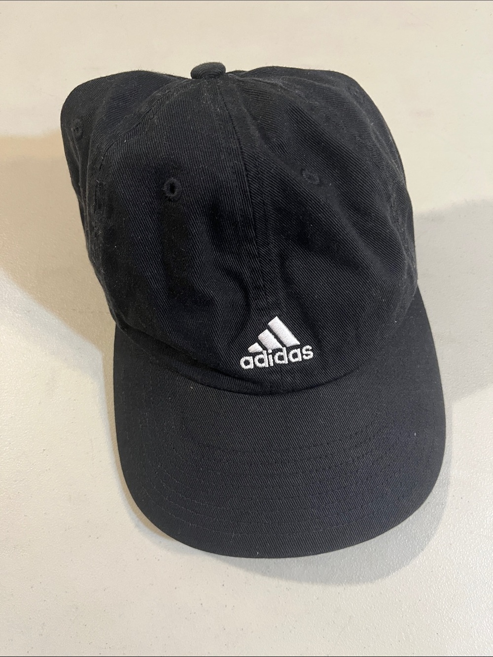 adidas Black Baseball Cap with White Logo